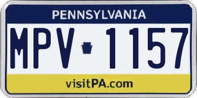 PA license plate MPV1157