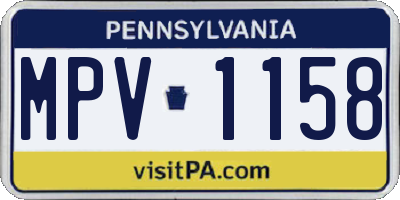 PA license plate MPV1158