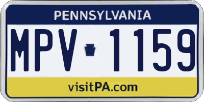 PA license plate MPV1159