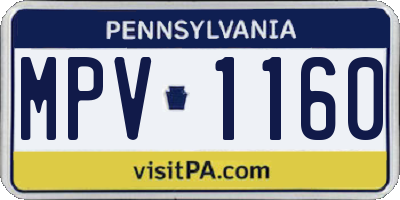 PA license plate MPV1160