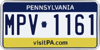 PA license plate MPV1161