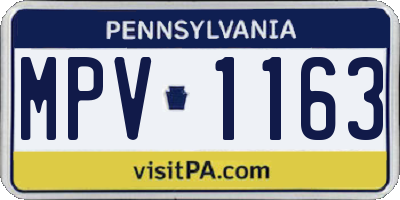 PA license plate MPV1163