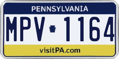 PA license plate MPV1164