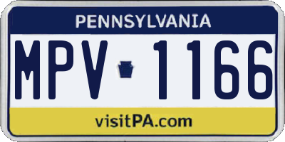 PA license plate MPV1166