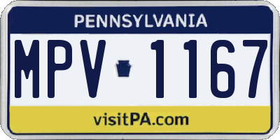 PA license plate MPV1167