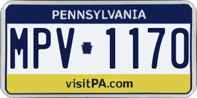 PA license plate MPV1170