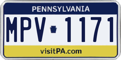 PA license plate MPV1171