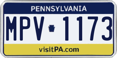 PA license plate MPV1173