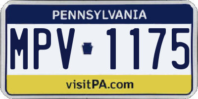 PA license plate MPV1175