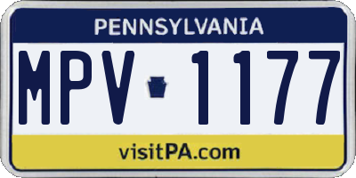 PA license plate MPV1177