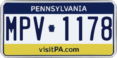 PA license plate MPV1178