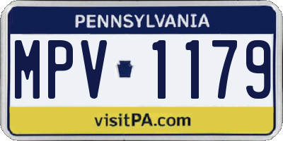 PA license plate MPV1179