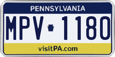 PA license plate MPV1180