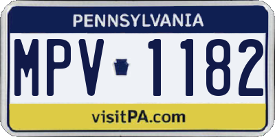 PA license plate MPV1182