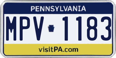 PA license plate MPV1183