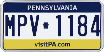 PA license plate MPV1184
