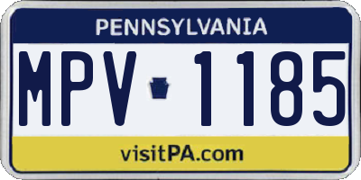 PA license plate MPV1185