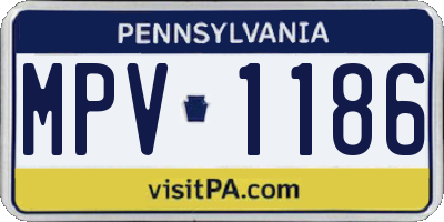 PA license plate MPV1186