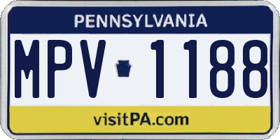 PA license plate MPV1188