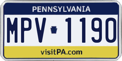 PA license plate MPV1190