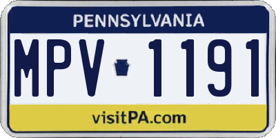 PA license plate MPV1191