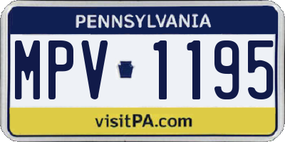 PA license plate MPV1195
