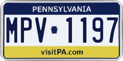 PA license plate MPV1197