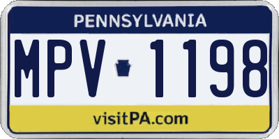 PA license plate MPV1198