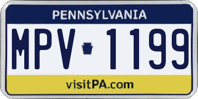 PA license plate MPV1199