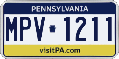 PA license plate MPV1211