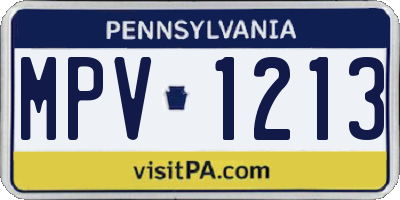 PA license plate MPV1213