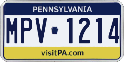 PA license plate MPV1214