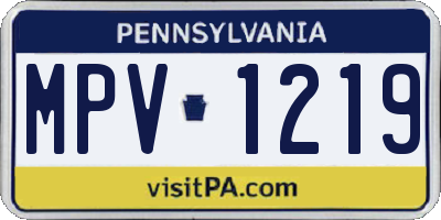 PA license plate MPV1219