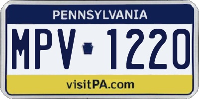 PA license plate MPV1220