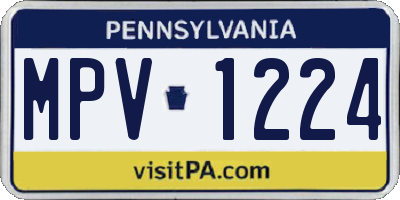 PA license plate MPV1224