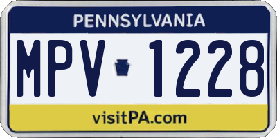 PA license plate MPV1228