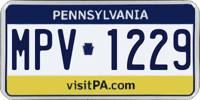 PA license plate MPV1229