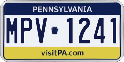 PA license plate MPV1241