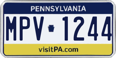PA license plate MPV1244