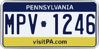 PA license plate MPV1246