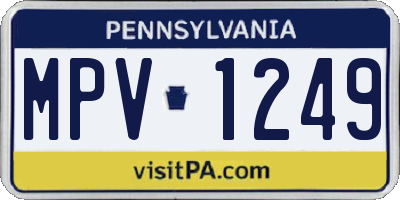 PA license plate MPV1249