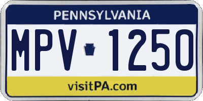 PA license plate MPV1250