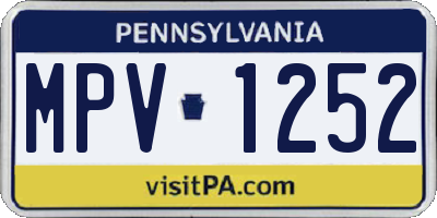 PA license plate MPV1252