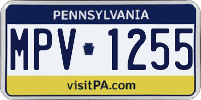 PA license plate MPV1255