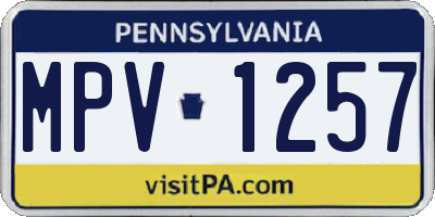 PA license plate MPV1257