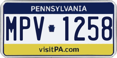 PA license plate MPV1258