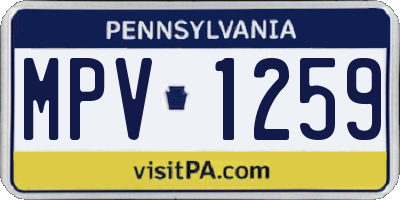 PA license plate MPV1259