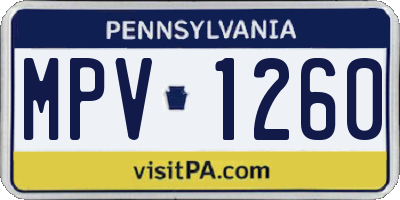 PA license plate MPV1260