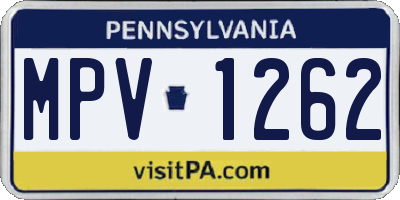 PA license plate MPV1262