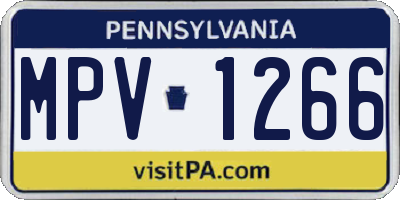 PA license plate MPV1266